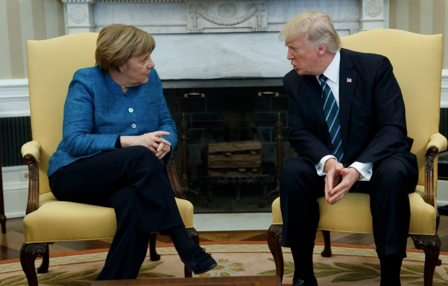 Трамп провел первую встречу с Ангелой Меркель